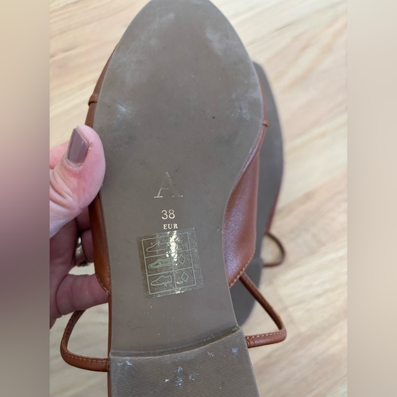 Anthropologie Maeve Strappy Flats in brown leather size European 38 - Picture 6 of 6